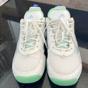 Adidas White and Green Ava Flash Lightweight Tennis Shoes size 9.5